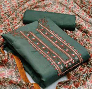 Aakarsha Pretty Salwar Suits & Dress Materials, Chanderi Cotton, Grey, Top Length, 2.4 Meters
