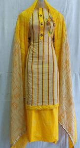 Kashvi Drishya Salwar Suits & Dress Materials, Cotton, light yellow color, Top Length 2.26-2.50