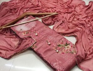Aishani Ensemble Salwar Suits Dress Materials, pink color, Cotton, Top Length: 2.3 Meters