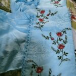 Aakarsha Superior Salwar Suits Dress Materials Fabric Organdi Color Light SKy Blue Top Length 2 Meters 2