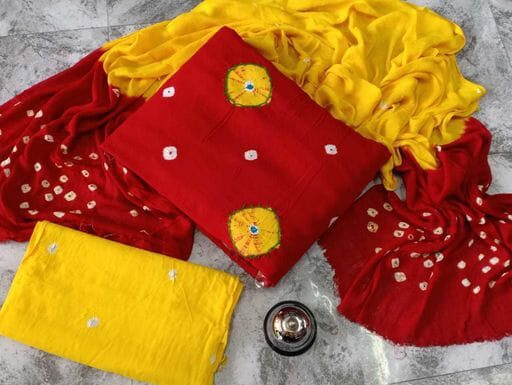 Myra Sensational Salwar Suits & Bandhani Dress Materials, Fabric Rayon, Length 2.5 Meters