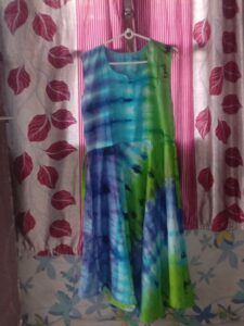 Banita Voguish Kurtis, Fabric Rayon, blue green Colorful Kurti