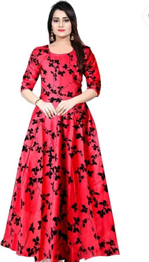 Banita Voguish Kurtis, Fabric Rayon, Red Color Full length Kurti