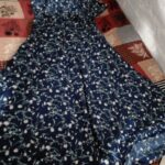 Trendy Graceful, Fabric Crepe, Long Sleeves, Dark Blue long length Kurti
