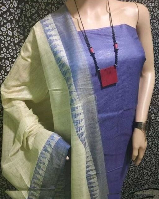 Trendy Petite Salwar Suits, Fabric Khadi Cotton, Length 2.5, Purple Color Dress Material