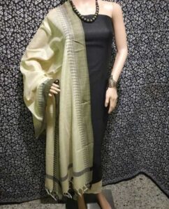 Trendy Petite Salwar Suits, Fabric Khadi Cotton, Length 2.5, Black Color Dress Material