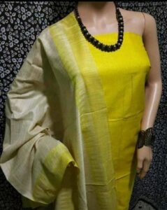 Trendy Petite Salwar Suits, Fabric Khadi Cotton, Length 2.5, Yellow Color Dress Material