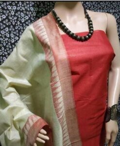 Trendy Petite Salwar Suits, Fabric Khadi Cotton, Length 2.5, Red Color Dress Material