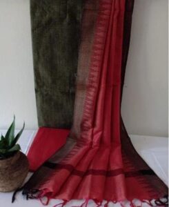 Aagyeyi Alluring Salwar Suits, Fabric Khadi Cotton, Length 2.50, Black Maroon Color, Khadi Cotton Dress Material