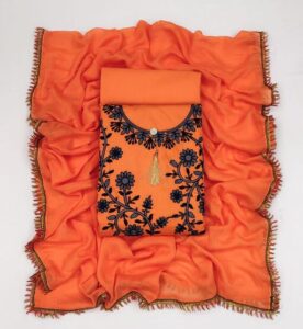 SGI EASYLINE Salwar Suits , Top Length-1.9 Meters, Fabric Cotton, Orange Suit Dress Material with duppatta