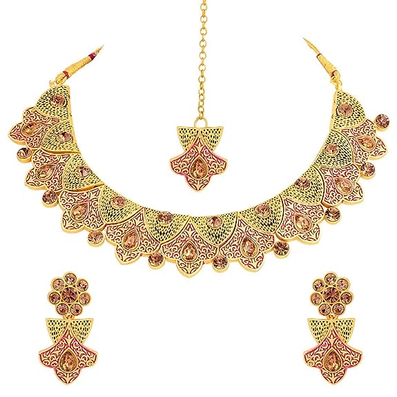 Meenakari Gold Plated Necklace Design